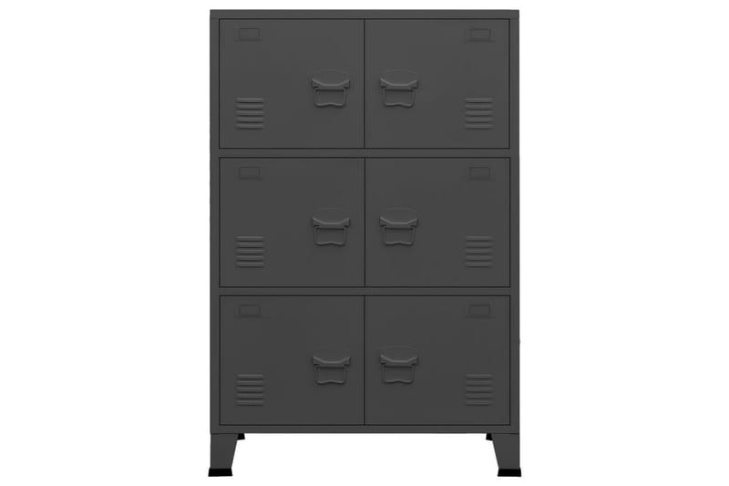 industrielt arkivskab 75x40x115 cm metal antracitgrå - Antracit - Opbevaring - Skab - Skabe