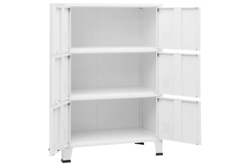 industrielt arkivskab 75x40x115 cm metal hvid - Hvid - Opbevaring - Skab - Skabe