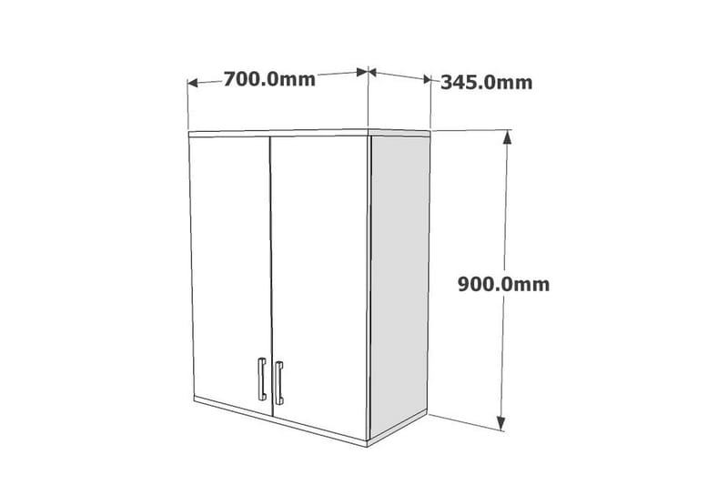 Jkhari Badeværelseskab 70 cm - Hvid - Opbevaring - Skab - Skabe