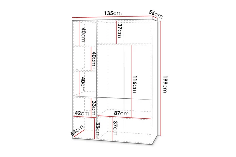 Juniskär Highboard - Sort - Opbevaring - Skab - Skabe