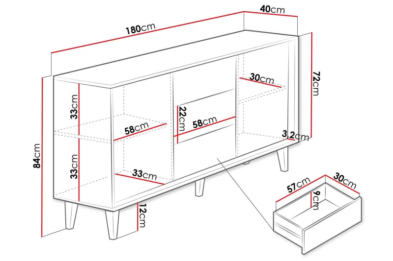 Kintore Highboard - Brun - Opbevaring - Skab - Skabe