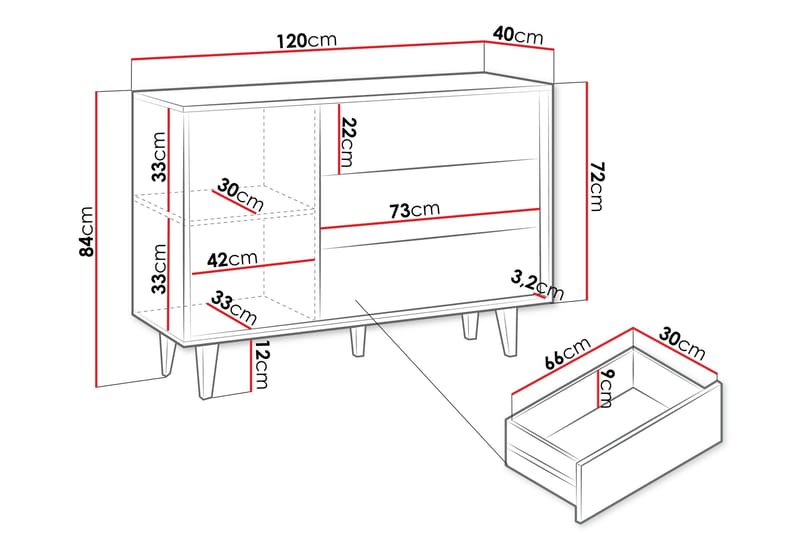 Kintore Highboard - Brun - Opbevaring - Skab - Skabe