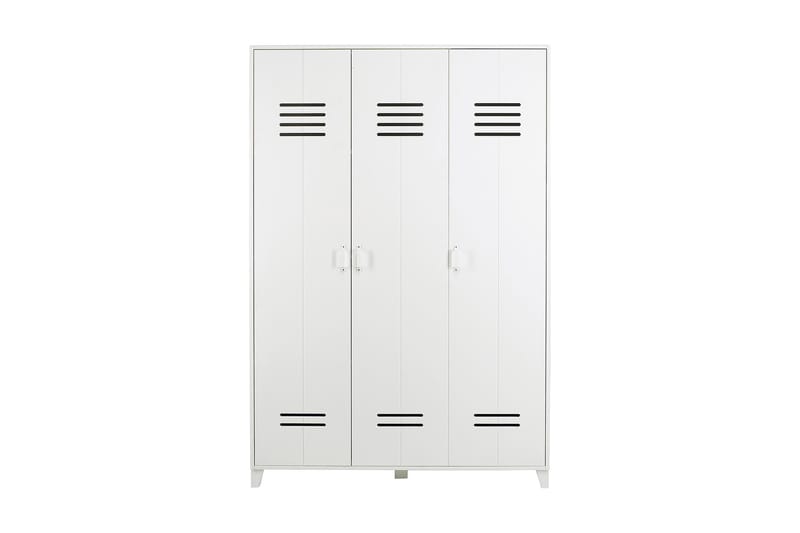 Locker Garderobe 123 cm - Hvid Fyrretræ - Omklædningsskabe
