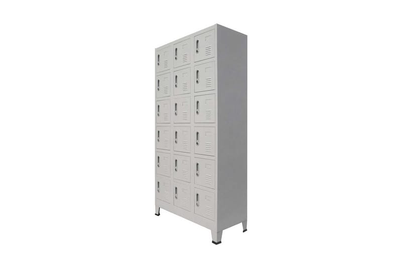 Metalskab Med 18 Rum 90 X 40 X 180 Cm - Grå - Opbevaring - Skab - Skabe - Omklædningsskabe