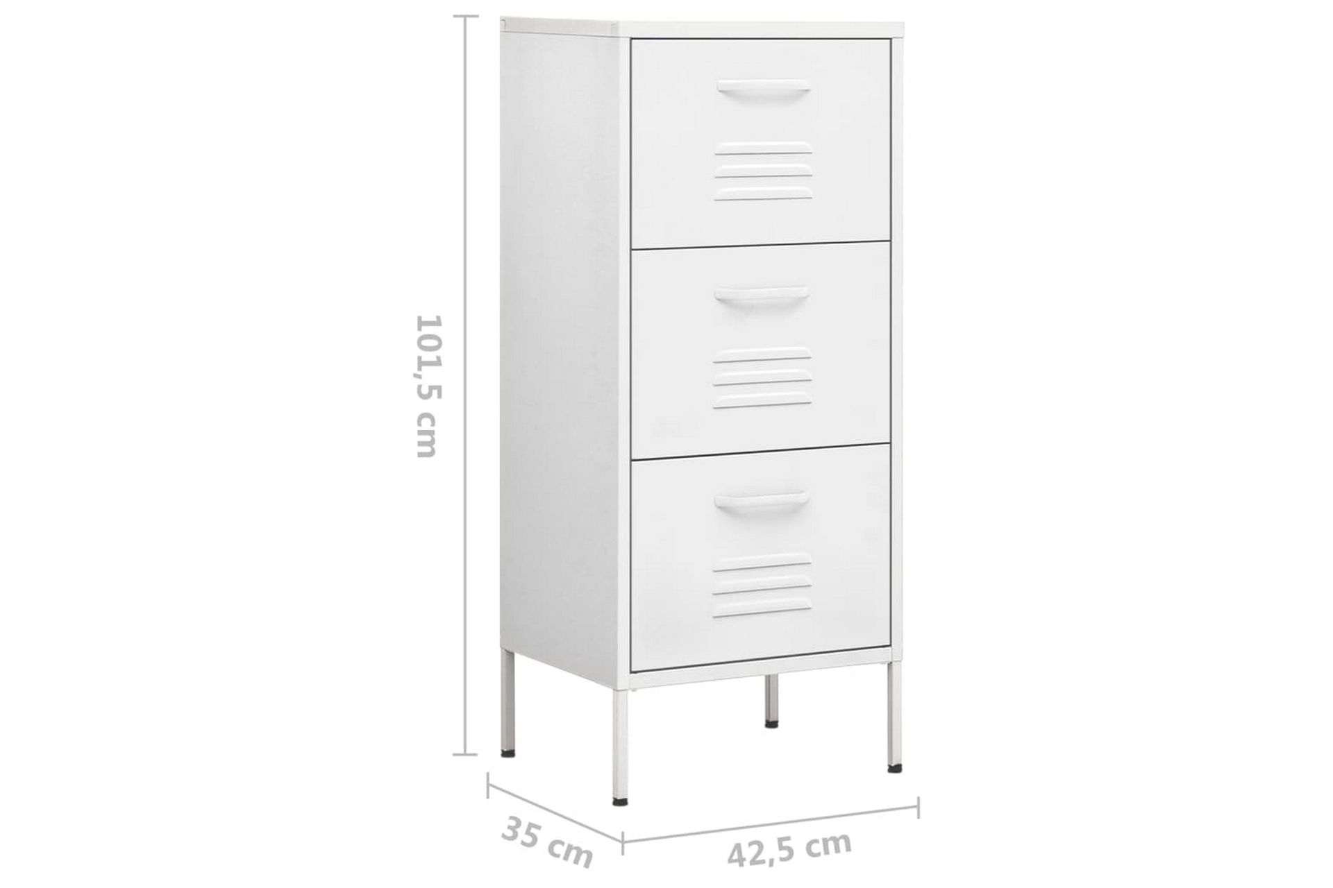 opbevaringsskab 42,5x35x101,5 cm stål hvid - Hvid - Opbevaring - Skab - Skabe - Omklædningsskabe
