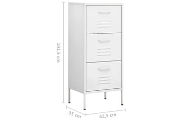 opbevaringsskab 42,5x35x101,5 cm stål hvid - Hvid - Opbevaring - Skab - Skabe - Omklædningsskabe