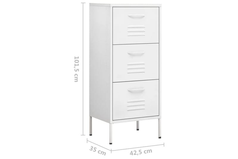 opbevaringsskab 42,5x35x101,5 cm stål hvid - Hvid - Opbevaring - Skab - Skabe - Omklædningsskabe