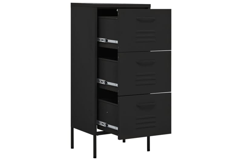 opbevaringsskab 42,5x35x101,5 cm stål sort - Sort - Opbevaring - Skab - Skabe - Omklædningsskabe