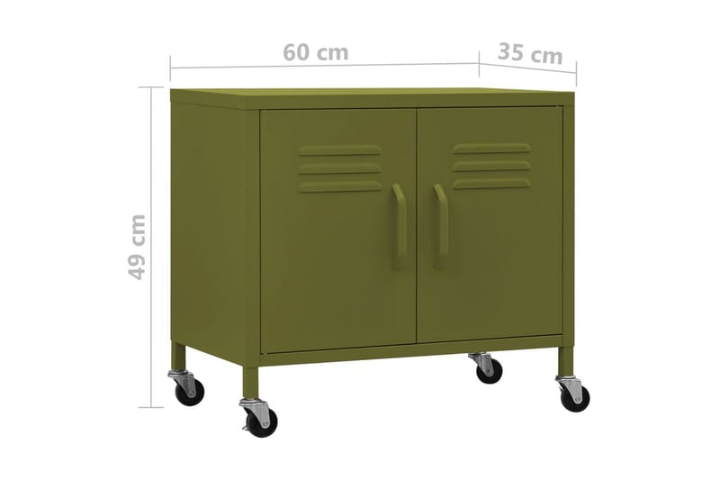 opbevaringsskab 60x35x49 cm stål olivengrøn - Grøn - Omklædningsskabe
