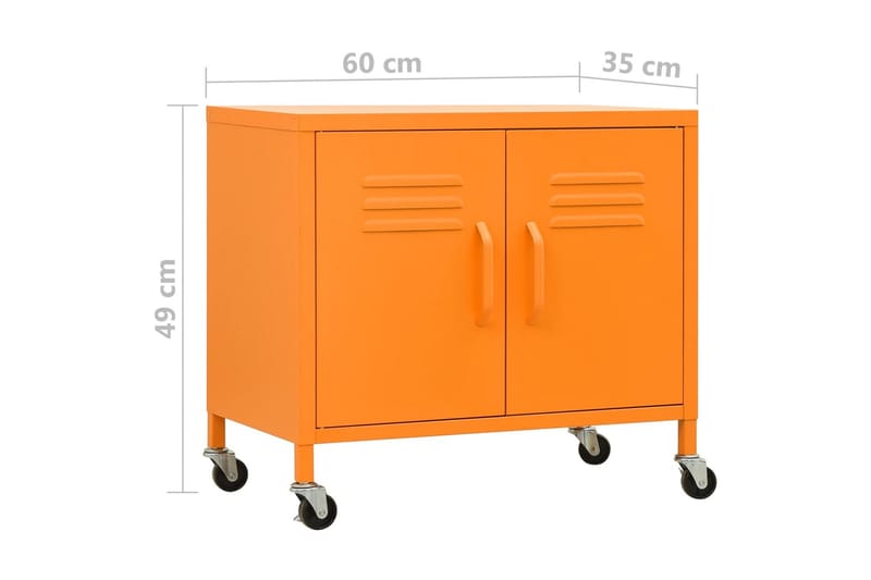 opbevaringsskab 60x35x49 cm stål orange - Orange - Omklædningsskabe