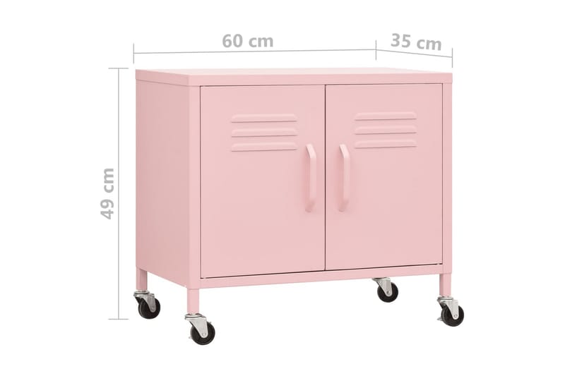 opbevaringsskab 60x35x49 cm stål pink - Lyserød - Omklædningsskabe