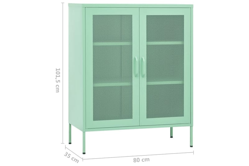 opbevaringsskab 80x35x101,5 cm stål mintgrøn - Grøn - Omklædningsskabe