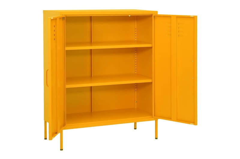 opbevaringsskab 80x35x101,5 cm stål sennepsgul - Gul - Opbevaring - Skab - Skabe - Omklædningsskabe