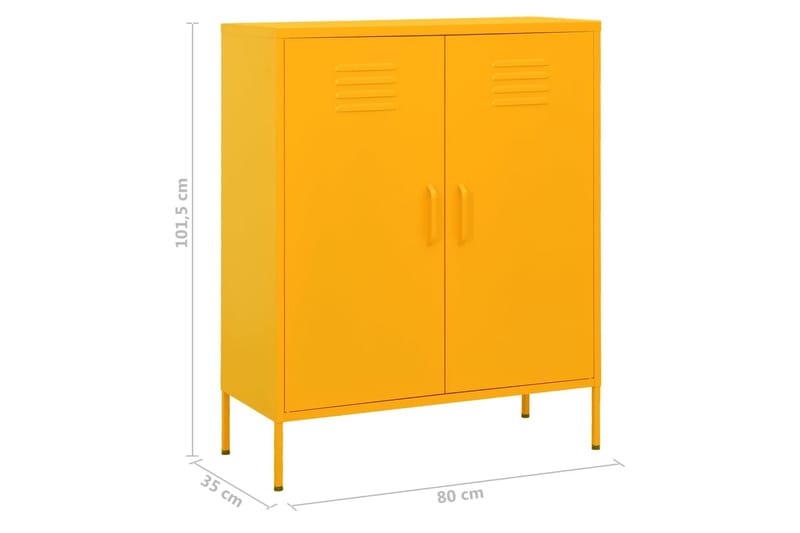 opbevaringsskab 80x35x101,5 cm stål sennepsgul - Gul - Opbevaring - Skab - Skabe - Omklædningsskabe