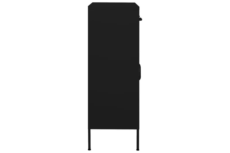 opbevaringsskab 80x35x101,5 cm stål sort - Sort - Omklædningsskabe