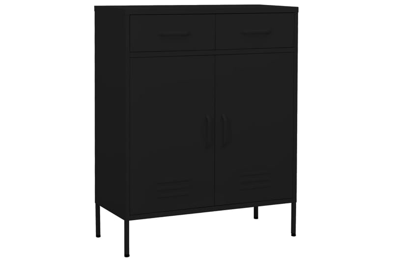 opbevaringsskab 80x35x101,5 cm stål sort - Sort - Opbevaring - Skab - Skabe - Omklædningsskabe