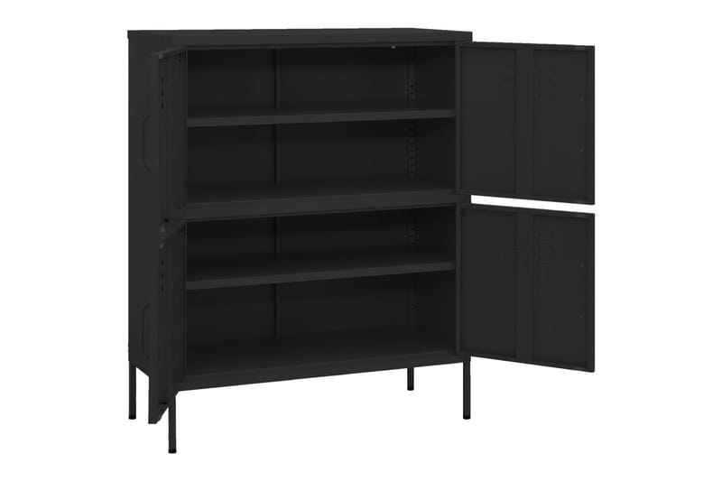 opbevaringsskab 80x35x101,5 cm stål sort - Sort - Opbevaring - Skab - Skabe - Omklædningsskabe