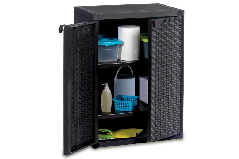 opbevaringsskab til haven 65x45x88 cm PP sort - Sort - Opbevaring - Skab - Skabe - Omklædningsskabe