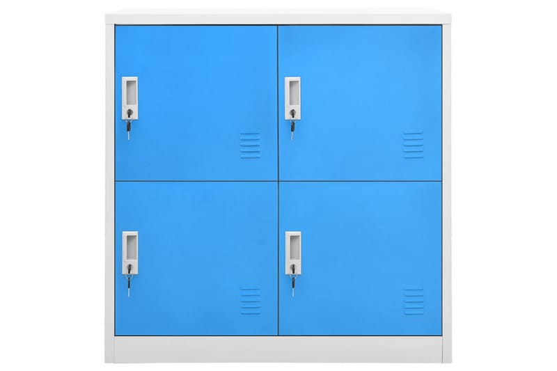 skab 90x45x92,5 cm stål lysegrå og blå - Grå - Omklædningsskabe