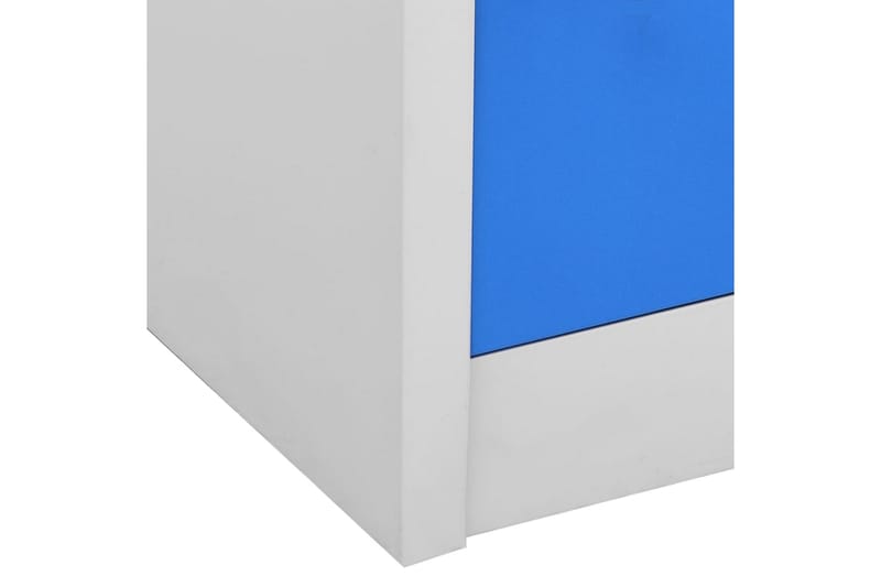 skab 90x45x92,5 cm stål lysegrå og blå - Grå - Omklædningsskabe