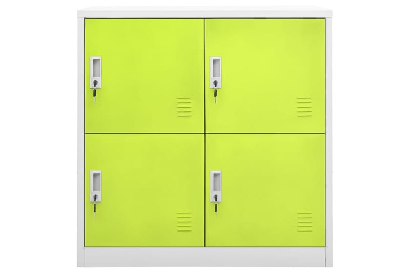 skab 90x45x92,5 cm stål lysegrå og grøn - Grå - Omklædningsskabe