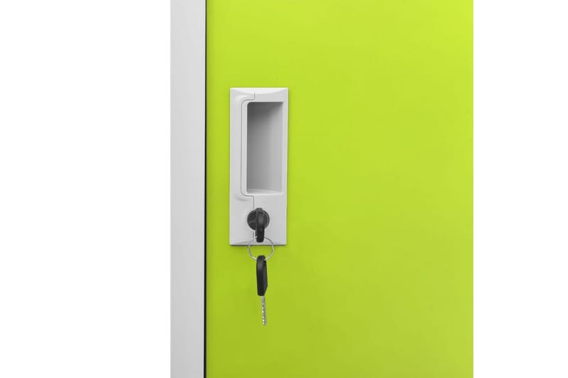 skab 90x45x92,5 cm stål lysegrå og grøn - Grå - Opbevaring - Skab - Skabe - Omklædningsskabe