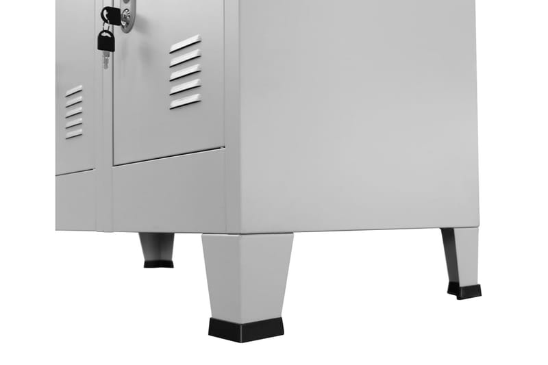 Skab Med 12 Rum 90 X 45 X 180 Cm - Grå - Opbevaring - Skab - Skabe - Omklædningsskabe