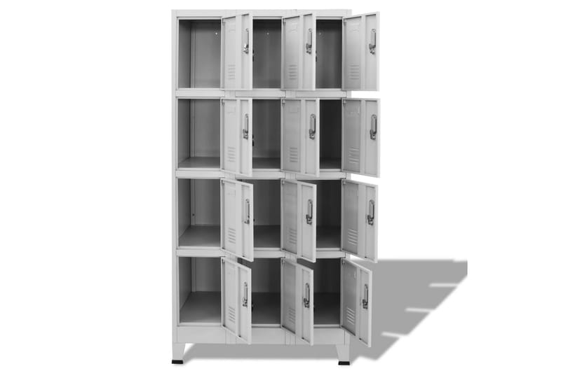 Skab Med 12 Rum 90 X 45 X 180 Cm - Grå - Opbevaring - Skab - Skabe - Omklædningsskabe