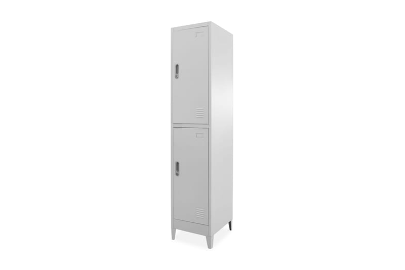 Skab Med 2 Rum Med Lås 38 X 45 X 180 Cm - Grå - Opbevaring - Skab - Skabe - Omklædningsskabe