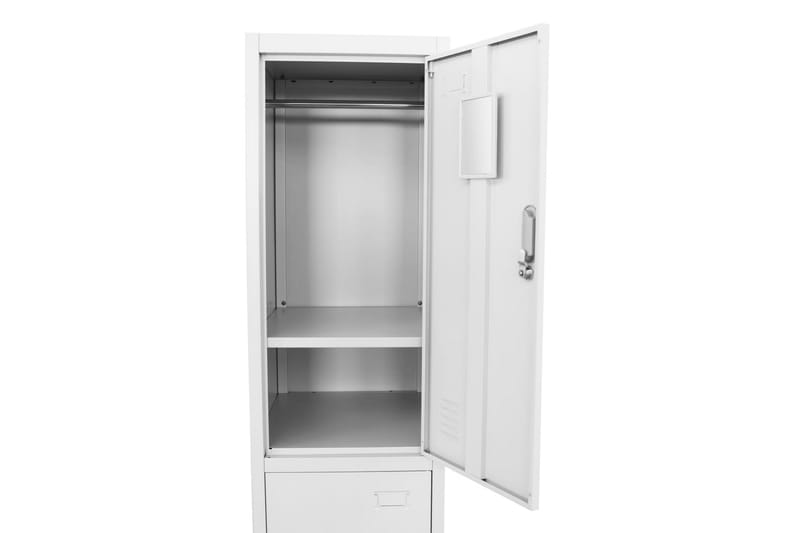 Skab Med 2 Rum Med Lås 38 X 45 X 180 Cm - Grå - Opbevaring - Skab - Skabe - Omklædningsskabe