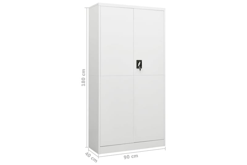 skab med lås 90x40x180 cm stål hvid - Hvid - Opbevaring - Skab - Skabe - Omklædningsskabe