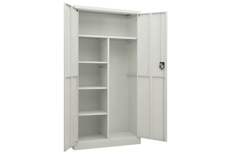 skab med lås 90x40x180 cm stål lysegrå - Grå - Opbevaring - Skab - Skabe - Omklædningsskabe