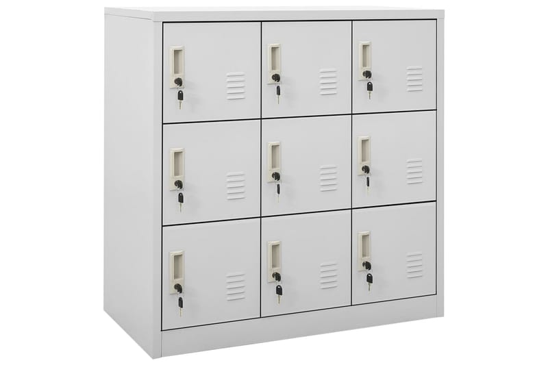 skabe 2 stk. 90x45x92,5 cm stål lysegrå - Grå - Opbevaring - Skab - Skabe - Omklædningsskabe