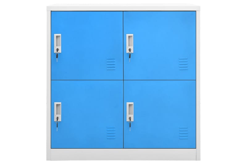 skabe 2 stk. 90x45x92,5 cm stål lysegrå og blå - Grå - Opbevaring - Skab - Skabe - Omklædningsskabe