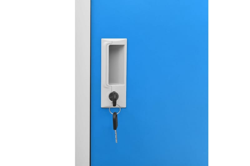 skabe 2 stk. 90x45x92,5 cm stål lysegrå og blå - Grå - Opbevaring - Skab - Skabe - Omklædningsskabe