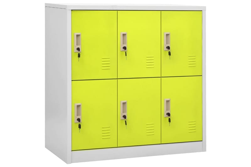 skabe 2 stk. 90x45x92,5 cm stål lysegrå og grøn - Grå - Opbevaring - Skab - Skabe - Omklædningsskabe