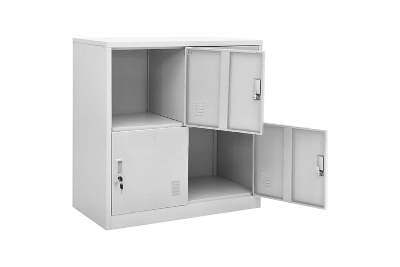 skabe 5 stk. 90x45x92,5 cm stål lysegrå - Grå - Opbevaring - Skab - Skabe - Omklædningsskabe