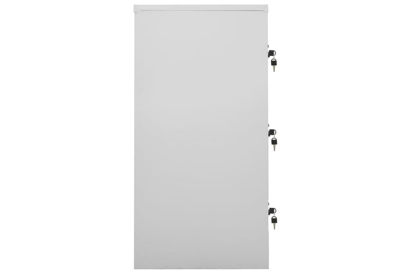 skabe 5 stk. 90x45x92,5 cm stål lysegrå og rød - Grå - Opbevaring - Skab - Skabe - Omklædningsskabe