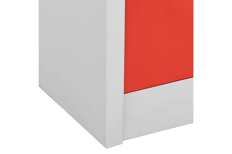 skabe 5 stk. 90x45x92,5 cm stål lysegrå og rød - Grå - Opbevaring - Skab - Skabe - Omklædningsskabe