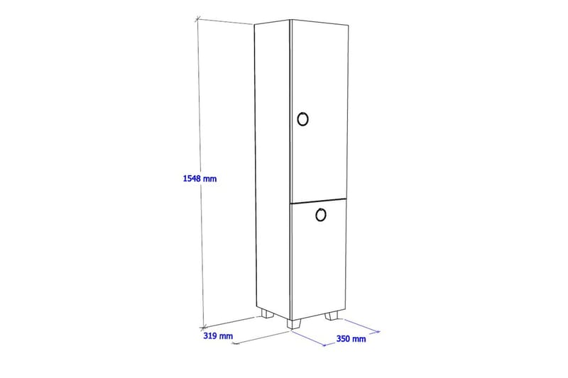 Kolpelle Badeværelsesskab - Brun - Opbevaring - Skab - Skabe