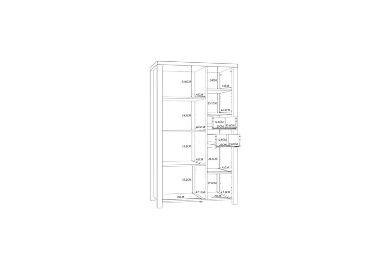 Konitsa Highboard 53x91 cm - Brun/Sort - Opbevaring - Skab - Skabe