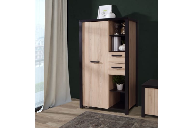 Konitsa Highboard 53x91 cm - Brun/Sort - Opbevaring - Skab - Skabe