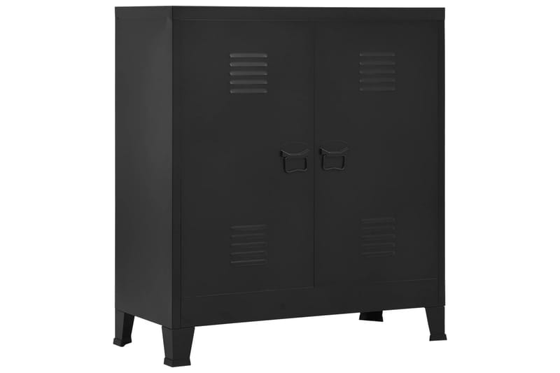 arkivskab industriel 90 x 40 x 100 cm stål sort - Sort - Opbevaring - Skab - Skabe - Kontorskab - Arkivskab & hængende arkivskab