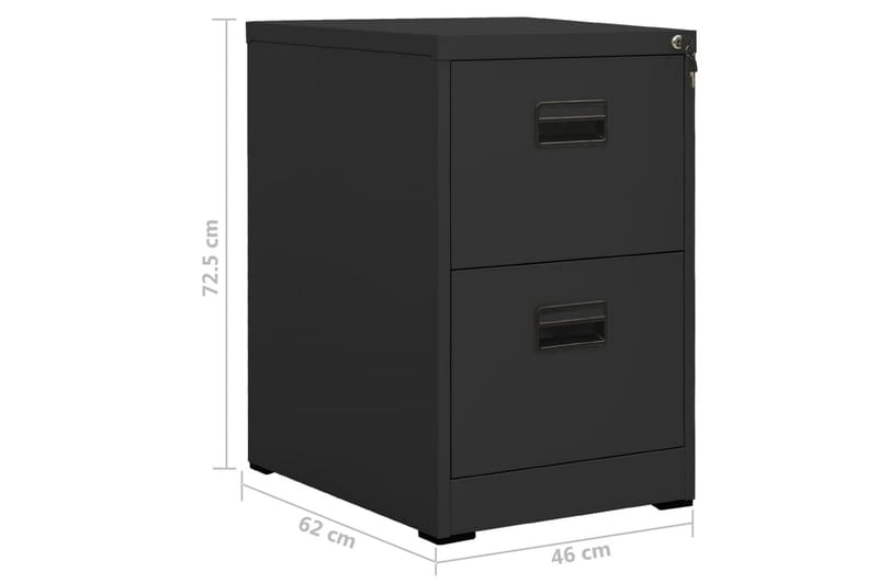 arkivskab 46x62x72,5 cm stål antracitgrå - Antracit - Opbevaring - Skab - Skabe - Kontorskab - Dokumentskab