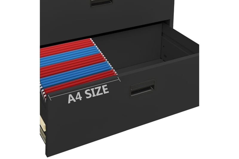 arkivskab 90x46x134 cm stål antracitgrå - Antracit - Opbevaring - Skab - Skabe - Kontorskab - Dokumentskab