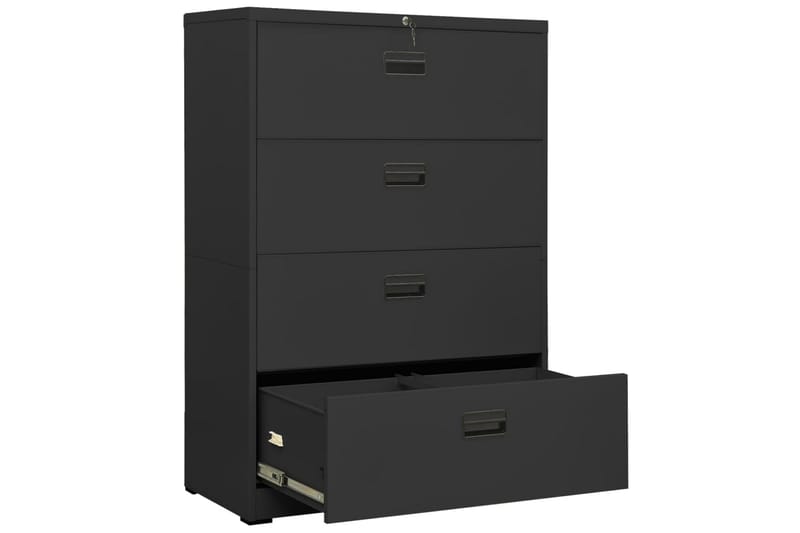 arkivskab 90x46x134 cm stål antracitgrå - Antracit - Opbevaring - Skab - Skabe - Kontorskab - Dokumentskab