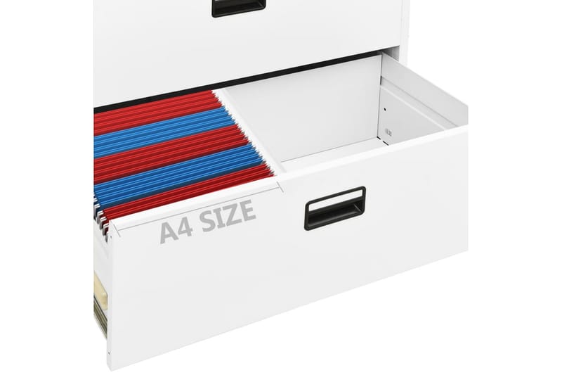 arkivskab 90x46x134 cm stål hvid - Hvid - Opbevaring - Skab - Skabe - Kontorskab - Dokumentskab