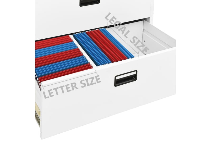 arkivskab 90x46x134 cm stål hvid - Hvid - Opbevaring - Skab - Skabe - Kontorskab - Dokumentskab