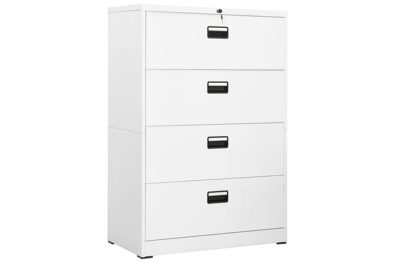 arkivskab 90x46x134 cm stål hvid - Hvid - Opbevaring - Skab - Skabe - Kontorskab - Dokumentskab