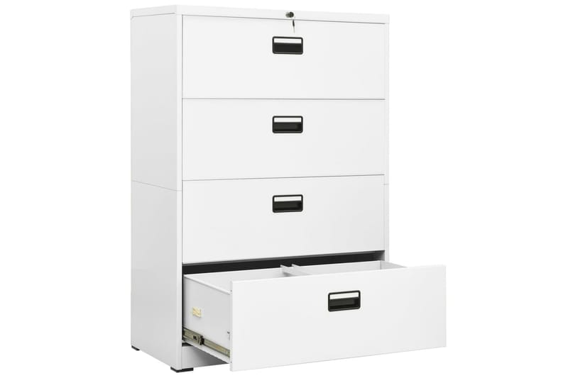 arkivskab 90x46x134 cm stål hvid - Hvid - Opbevaring - Skab - Skabe - Kontorskab - Dokumentskab